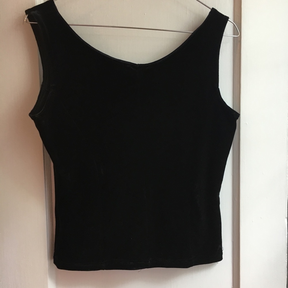 Black velveteen camisole.